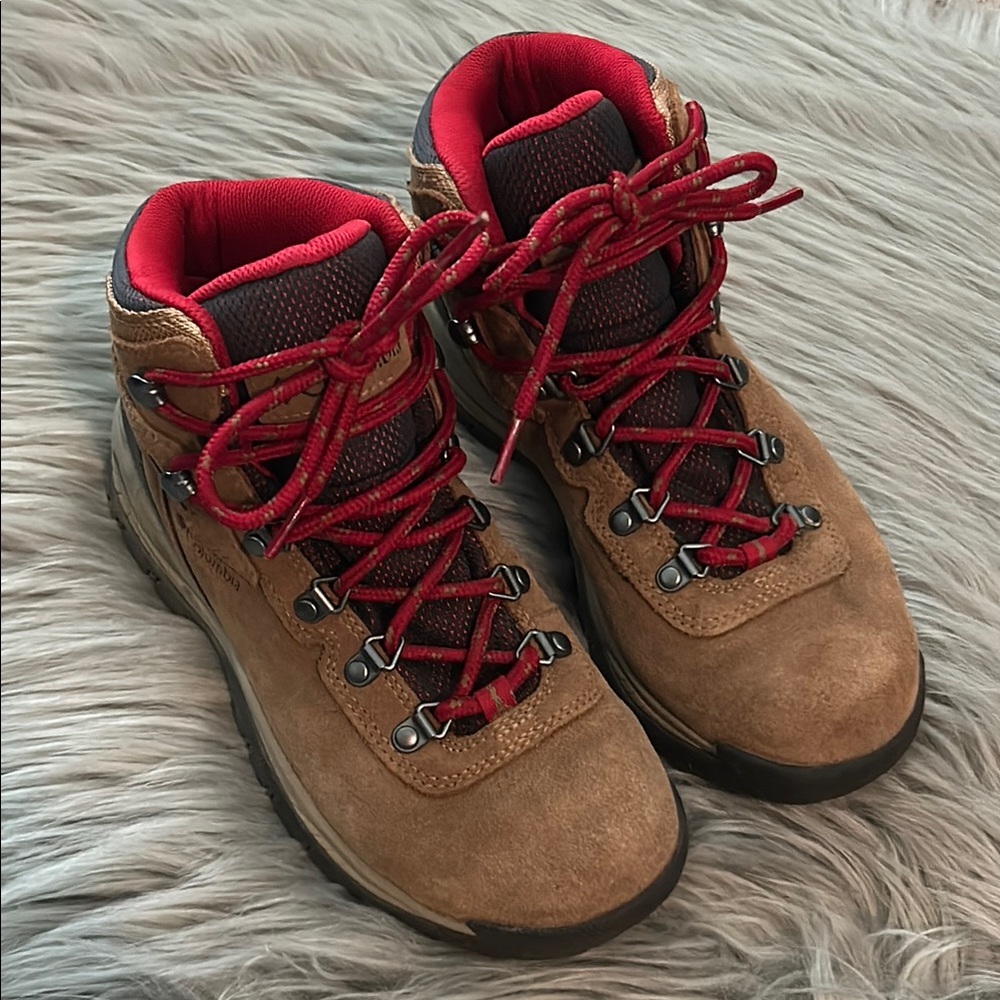 Columbia Red and Tan Hiking Boots